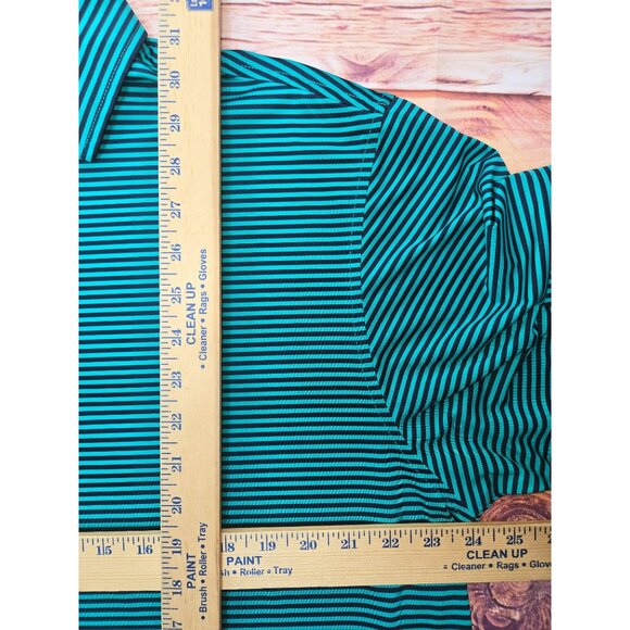 FOOTJOY FJ Men's Green Striped Lisle Golf Polo Large - Picture 8 of 8